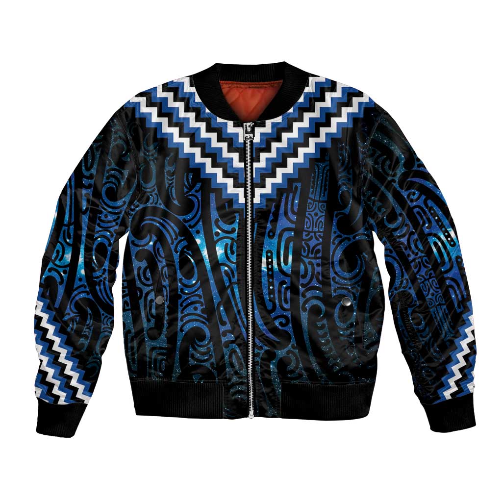 New Zealand Matariki Bomber Jacket Galaxy Poutama Motifs