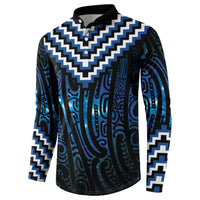 New Zealand Matariki Button Sweatshirt Galaxy Poutama Motifs