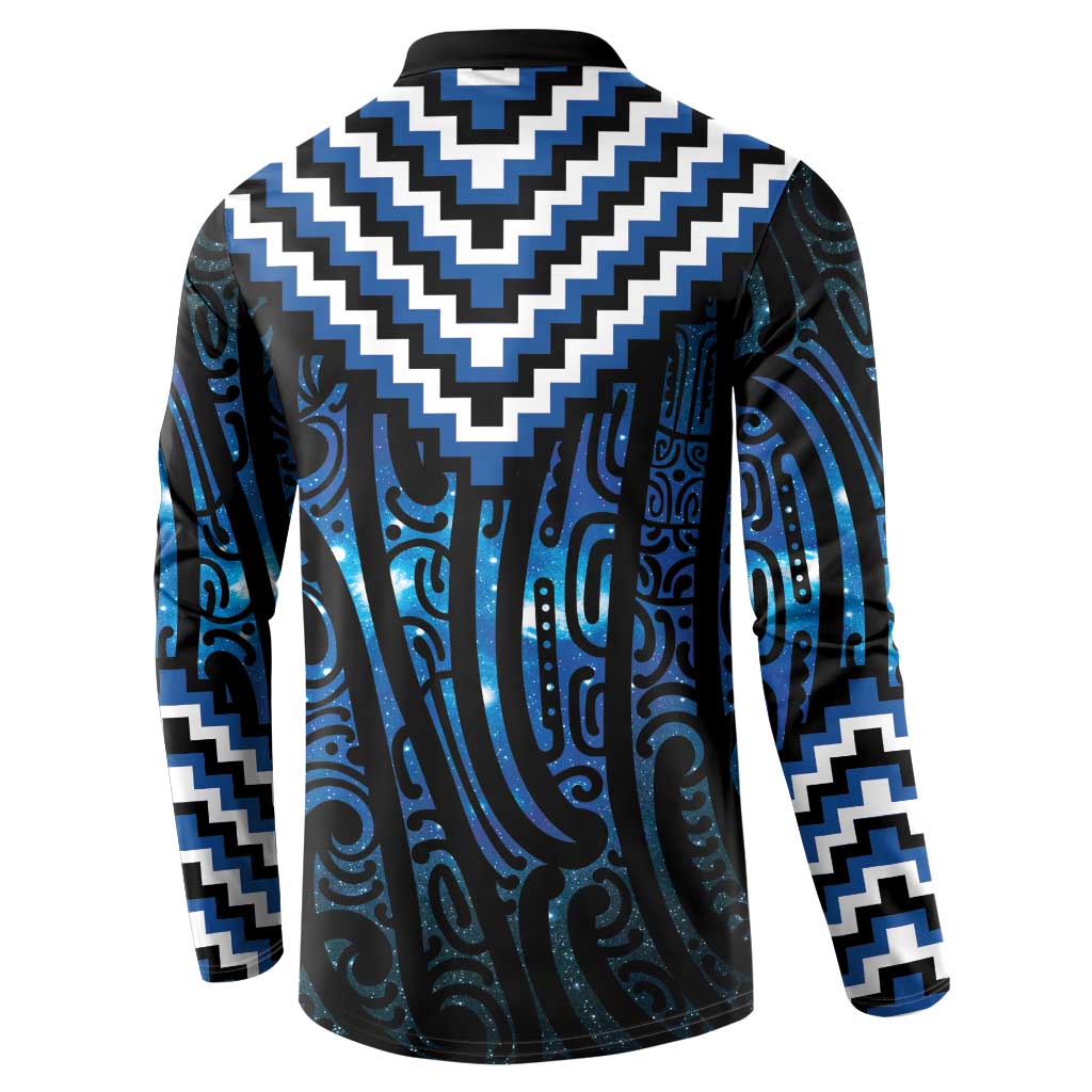 New Zealand Matariki Button Sweatshirt Galaxy Poutama Motifs