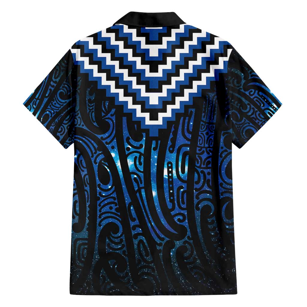 New Zealand Matariki Family Matching Off Shoulder Short Dress and Hawaiian Shirt Galaxy Poutama Motifs