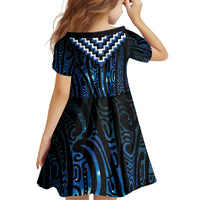 New Zealand Matariki Family Matching Short Sleeve Bodycon Dress and Hawaiian Shirt Galaxy Poutama Motifs