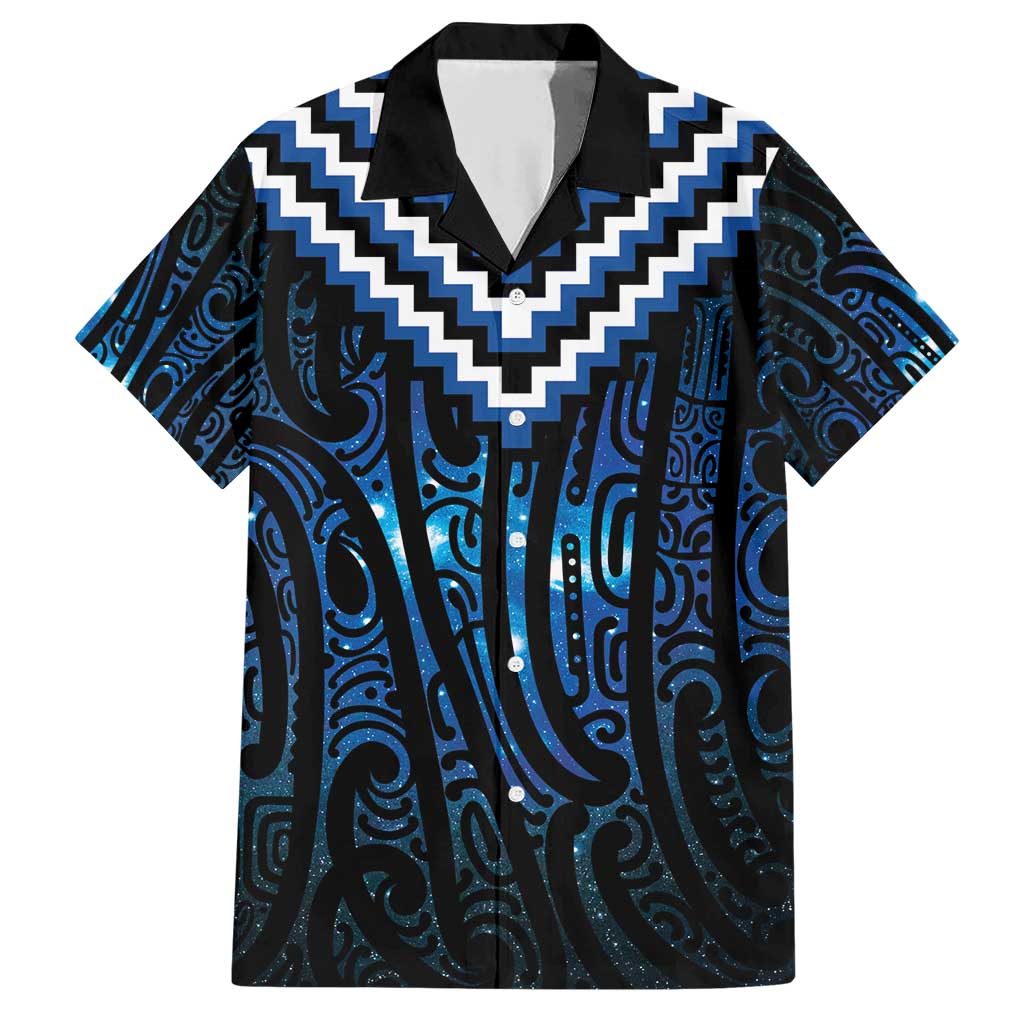 New Zealand Matariki Family Matching Short Sleeve Bodycon Dress and Hawaiian Shirt Galaxy Poutama Motifs