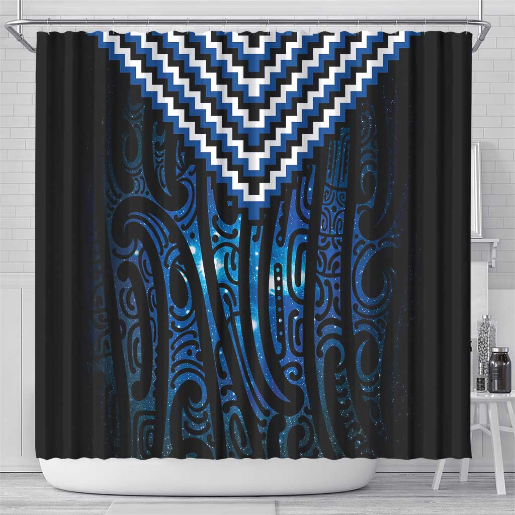 New Zealand Matariki Shower Curtain Galaxy Poutama Motifs