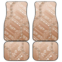 Hawaii Beige Kapa Car Mats Vintage 'Ohe Kāpala Motifs Mix Plumeria Leis