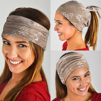 Hawaii Beige Kapa Neck Gaiter Vintage 'Ohe Kāpala Motifs Mix Plumeria Leis LT7 - Polynesian Pride