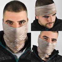 Hawaii Beige Kapa Neck Gaiter Vintage 'Ohe Kāpala Motifs Mix Plumeria Leis LT7 - Polynesian Pride