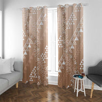 Hawaii Beige Kapa Window Curtain Vintage 'Ohe Kāpala Motifs Mix Plumeria Leis LT7 With Grommets Beige - Polynesian Pride