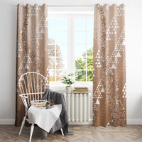 Hawaii Beige Kapa Window Curtain Vintage 'Ohe Kāpala Motifs Mix Plumeria Leis LT7 - Polynesian Pride