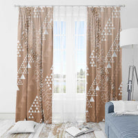 Hawaii Beige Kapa Window Curtain Vintage 'Ohe Kāpala Motifs Mix Plumeria Leis LT7 - Polynesian Pride