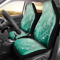 Hawaii Jade Green Kapa Car Seat Cover Vintage 'Ohe Kāpala Motifs Mix Plumeria Leis