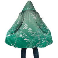 Hawaii Jade Green Kapa Cloak Vintage 'Ohe Kāpala Motifs Mix Plumeria Leis LT7 Unisex Jade Green - Polynesian Pride