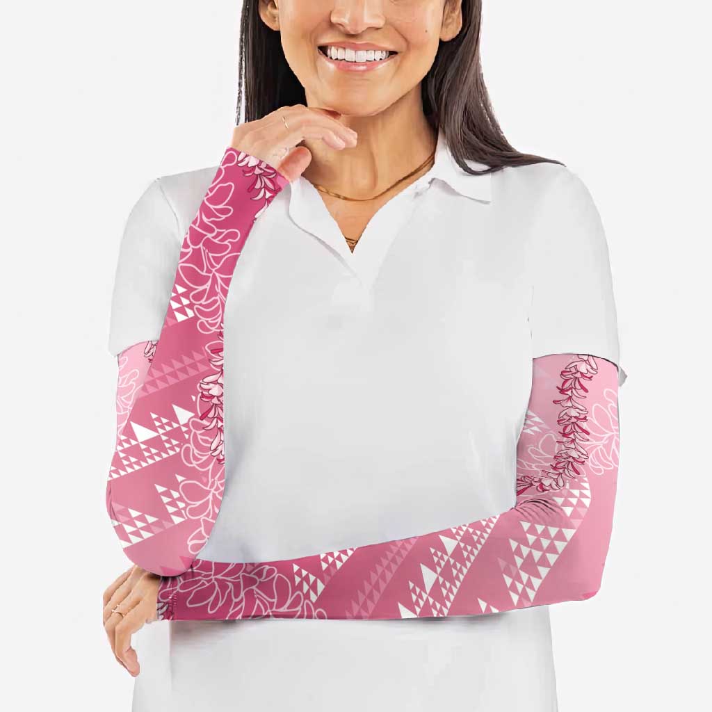 Hawaii Rose Pink Kapa Arm Sleeves Vintage 'Ohe Kāpala Motifs Mix Plumeria Leis