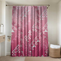 Hawaii Rose Pink Kapa Bathroom Set Vintage 'Ohe Kāpala Motifs Mix Plumeria Leis
