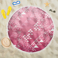 Hawaii Rose Pink Kapa Beach Blanket Vintage 'Ohe Kāpala Motifs Mix Plumeria Leis LT7 One Size 150cm Rose Pink - Polynesian Pride