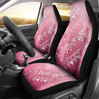 Hawaii Rose Pink Kapa Car Seat Cover Vintage 'Ohe Kāpala Motifs Mix Plumeria Leis