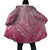 Hawaii Rose Pink Kapa Cloak Vintage 'Ohe Kāpala Motifs Mix Plumeria Leis LT7 - Polynesian Pride