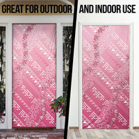 Hawaii Rose Pink Kapa Door Cover Vintage 'Ohe Kāpala Motifs Mix Plumeria Leis