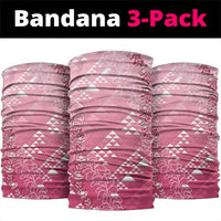 Hawaii Rose Pink Kapa Neck Gaiter Vintage 'Ohe Kāpala Motifs Mix Plumeria Leis