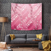 Hawaii Rose Pink Kapa Tapestry Vintage 'Ohe Kāpala Motifs Mix Plumeria Leis LT7 Rose Pink - Polynesian Pride