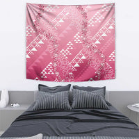 Hawaii Rose Pink Kapa Tapestry Vintage 'Ohe Kāpala Motifs Mix Plumeria Leis LT7 - Polynesian Pride