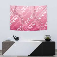 Hawaii Rose Pink Kapa Tapestry Vintage 'Ohe Kāpala Motifs Mix Plumeria Leis LT7 - Polynesian Pride