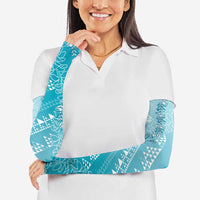 Hawaii Turquoise Kapa Arm Sleeves Vintage 'Ohe Kāpala Motifs Mix Plumeria Leis