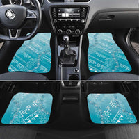 Hawaii Turquoise Kapa Car Mats Vintage 'Ohe Kāpala Motifs Mix Plumeria Leis LT7 Set 4pcs Turquoise - Polynesian Pride