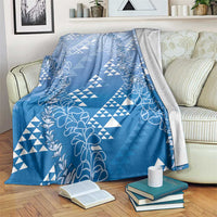 Hawaii Royal Blue Kapa Blanket Vintage 'Ohe Kāpala Motifs Mix Plumeria Leis LT7 Royal Blue - Polynesian Pride