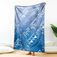 Hawaii Royal Blue Kapa Blanket Vintage 'Ohe Kāpala Motifs Mix Plumeria Leis LT7 - Polynesian Pride