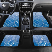 Hawaii Royal Blue Kapa Car Mats Vintage 'Ohe Kāpala Motifs Mix Plumeria Leis
