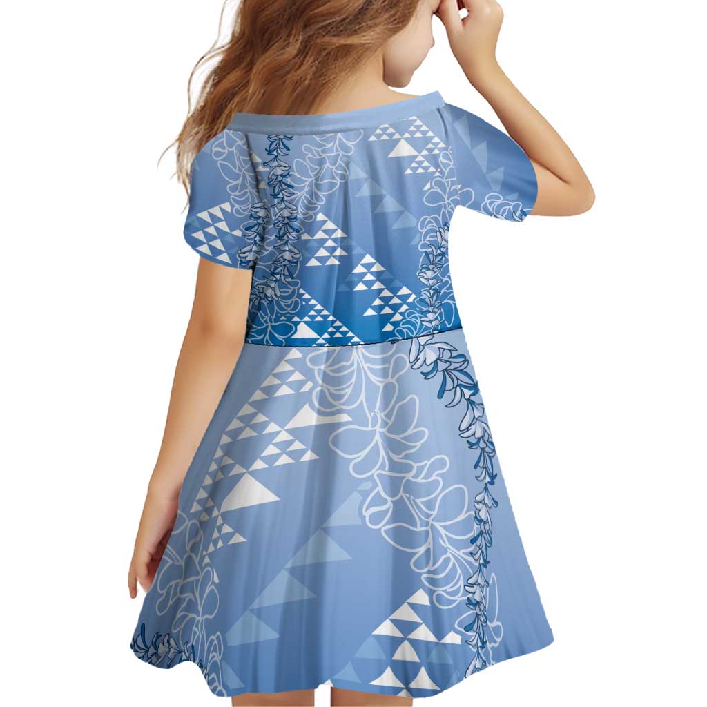 Hawaii Royal Blue Kapa Family Matching Long Sleeve Bodycon Dress and Hawaiian Shirt Vintage 'Ohe Kāpala Motifs Mix Plumeria Leis LT7 - Polynesian Pride
