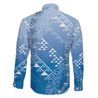 Hawaii Royal Blue Kapa Family Matching Mermaid Dress and Hawaiian Shirt Vintage 'Ohe Kāpala Motifs Mix Plumeria Leis LT7 - Polynesian Pride