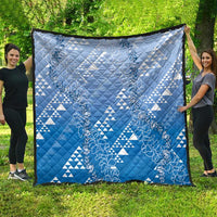 Hawaii Royal Blue Kapa Quilt Vintage 'Ohe Kāpala Motifs Mix Plumeria Leis LT7 - Polynesian Pride