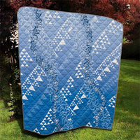 Hawaii Royal Blue Kapa Quilt Vintage 'Ohe Kāpala Motifs Mix Plumeria Leis LT7 - Polynesian Pride