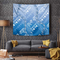 Hawaii Royal Blue Kapa Tapestry Vintage 'Ohe Kāpala Motifs Mix Plumeria Leis LT7 Royal Blue - Polynesian Pride