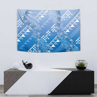 Hawaii Royal Blue Kapa Tapestry Vintage 'Ohe Kāpala Motifs Mix Plumeria Leis LT7 - Polynesian Pride