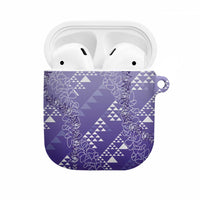 Hawaii Lavender Kapa AirPods Case Vintage 'Ohe Kāpala Motifs Mix Plumeria Leis LT7 Lavender - Polynesian Pride
