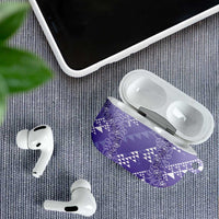 Hawaii Lavender Kapa AirPods Case Vintage 'Ohe Kāpala Motifs Mix Plumeria Leis LT7 - Polynesian Pride