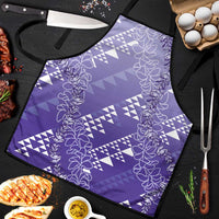 Hawaii Lavender Kapa Apron Vintage 'Ohe Kāpala Motifs Mix Plumeria Leis