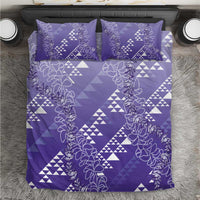 Hawaii Lavender Kapa Bedding Set Vintage 'Ohe Kāpala Motifs Mix Plumeria Leis LT7 Lavender - Polynesian Pride