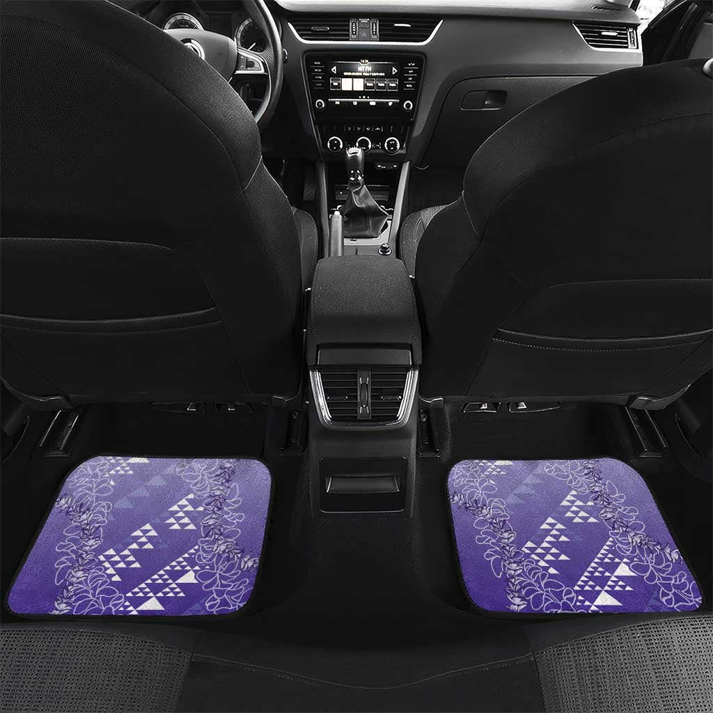 Hawaii Lavender Kapa Car Mats Vintage 'Ohe Kāpala Motifs Mix Plumeria Leis