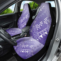 Hawaii Lavender Kapa Car Seat Cover Vintage 'Ohe Kāpala Motifs Mix Plumeria Leis