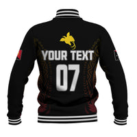Personalised PNG Hunters Rugby Baseball Jacket Motuan Style LT7 - Polynesian Pride