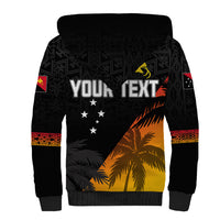 Personalised PNG Hunters Rugby Sherpa Hoodie Palm Trees Simple LT7 - Polynesian Pride