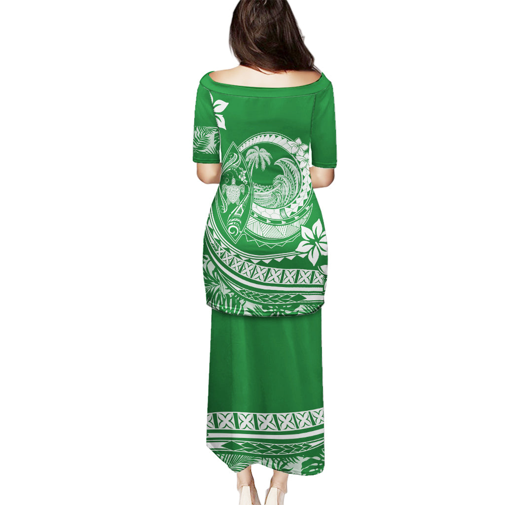 Polynesian Plumeria Puletasi Ride The Waves - Green LT7 - Polynesian Pride