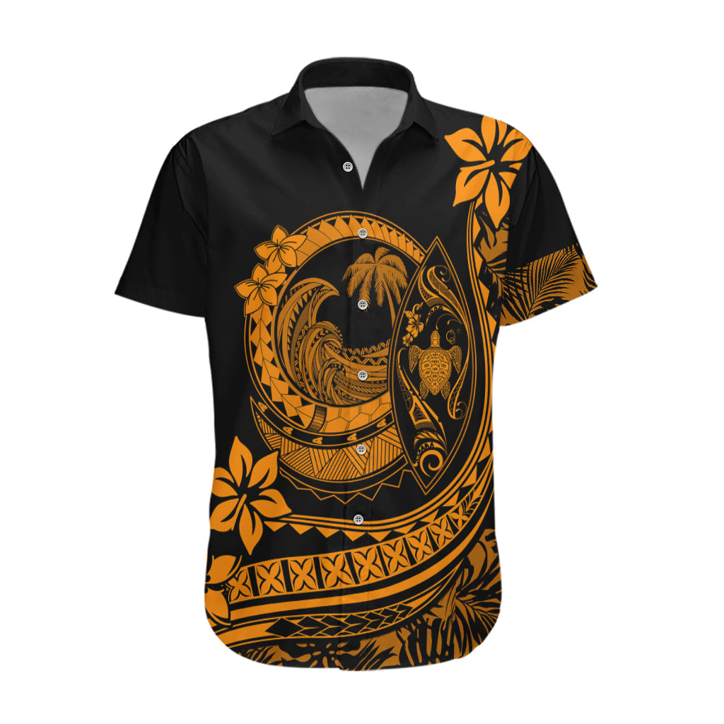 Polynesian Plumeria Hawaiian Shirt Ride The Waves - Orange LT7 Orange - Polynesian Pride