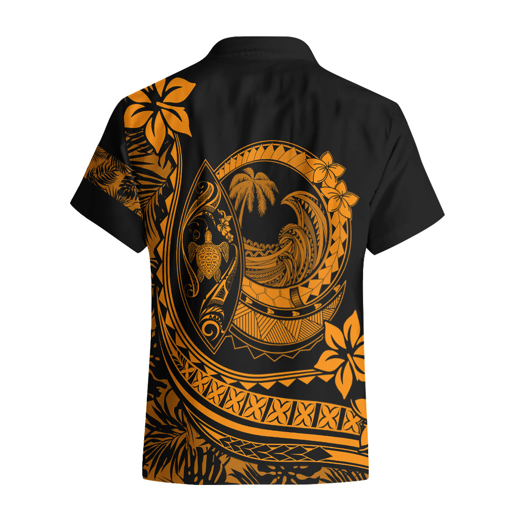 Polynesian Plumeria Hawaiian Shirt Ride The Waves - Orange LT7 - Polynesian Pride