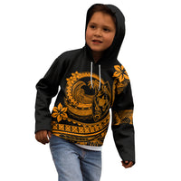 Polynesian Plumeria Kid Hoodie Ride The Waves - Orange LT7 - Polynesian Pride