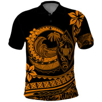 Polynesian Plumeria Polo Shirt Ride The Waves Orange LT7 Orange - Polynesian Pride