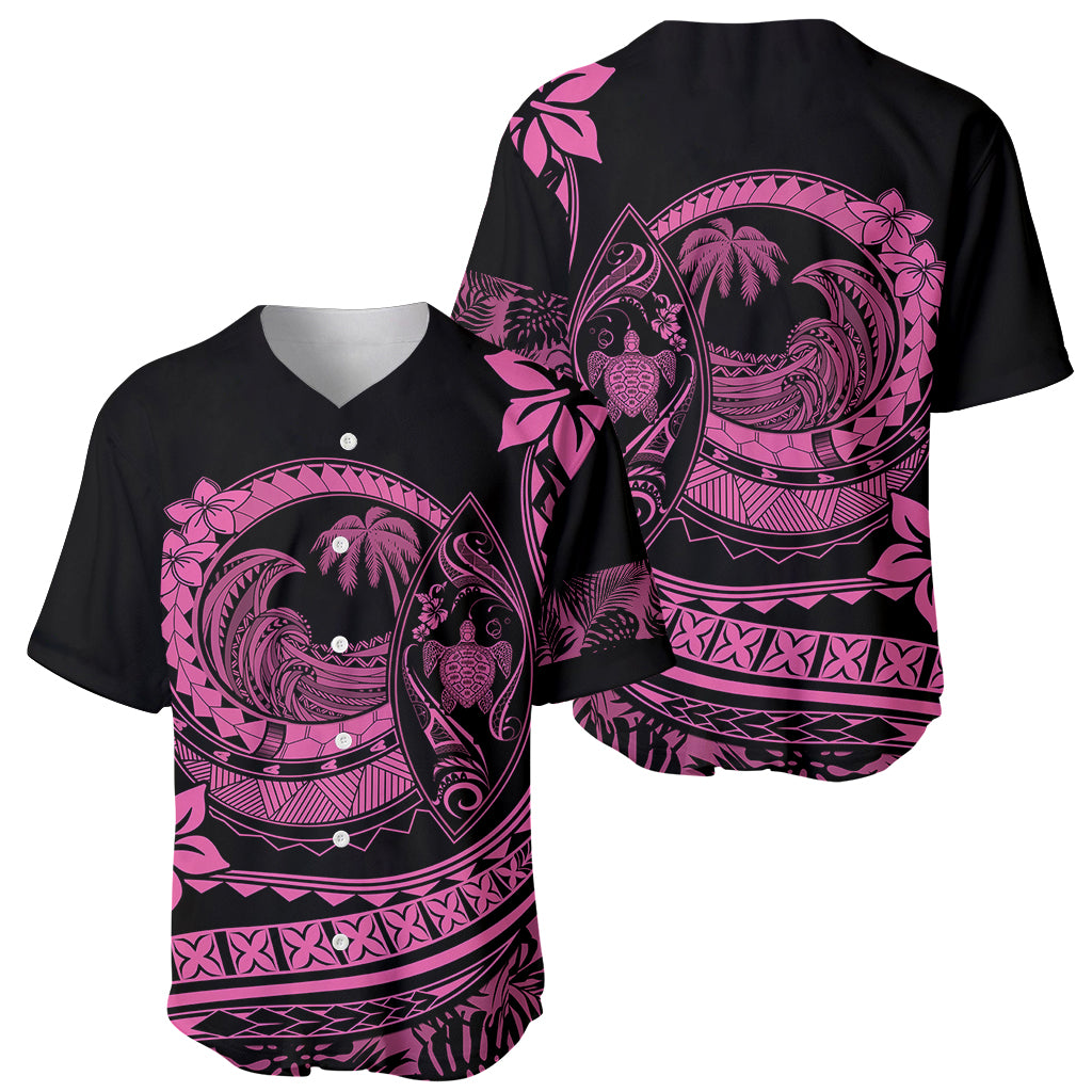 Polynesian Plumeria Baseball Jersey Ride The Waves - Pink LT7 - Polynesian Pride